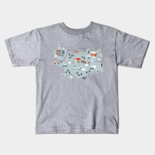 Winter Country Map 3 Kids T-Shirt